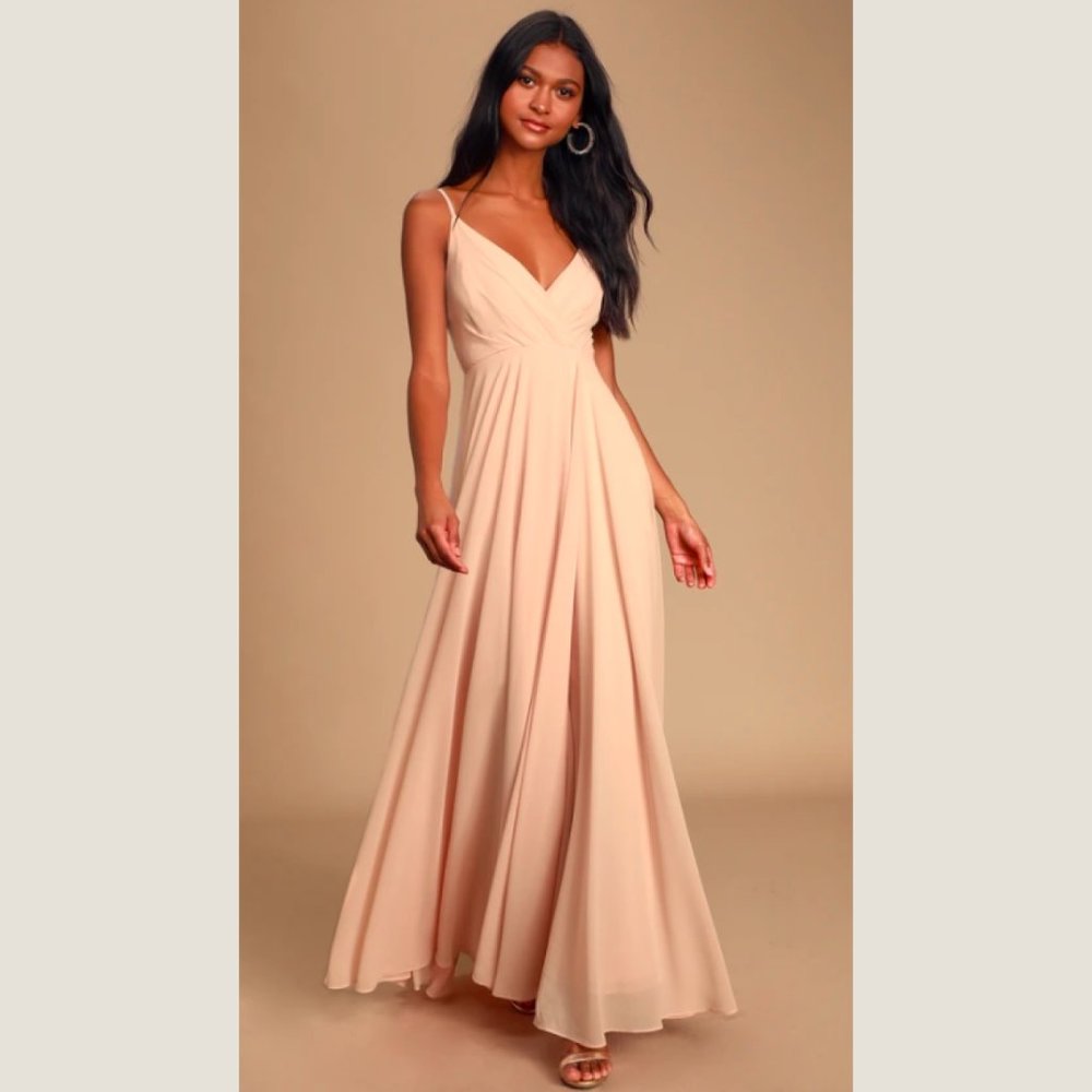 All About Love Blush Pink Maxi Dress - Lulu's Bridesmaids Dress in Blush/Small